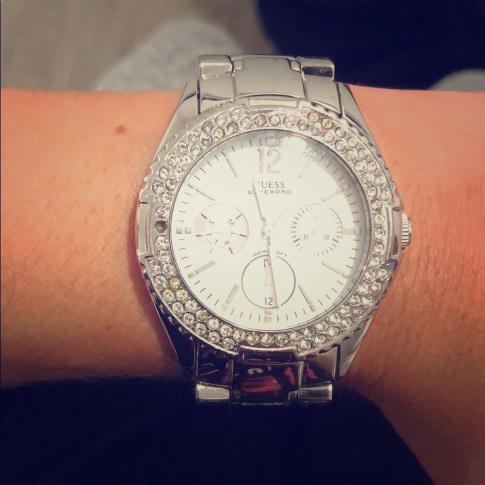 Silver guess watch